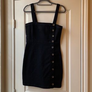 NWT Black Sleeveless Button Mini Dress